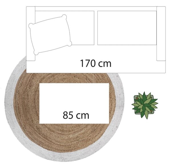 Koberec Imogen, (fi) 120 cm, hnědá/bílá