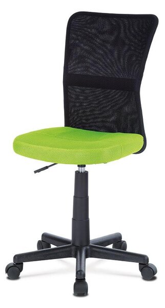 Kancelářská židle, zelená mesh, plastový kříž, síťovina černá