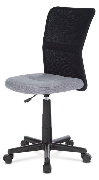 Kancelářská židle, šedá mesh, plastový kříž, síťovina černá