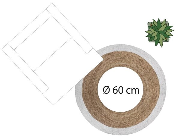 Koberec Imogen, (fi) 120 cm, hnědá/bílá