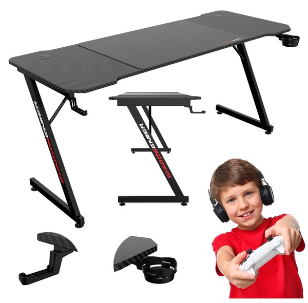 TZB Herní stůl SHADOW GAMER 1.1 160 cm černý
