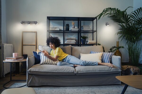 LED stropní svítidlo šedé SPOT PEAR 8.6 W, teplá bílá OSRAM