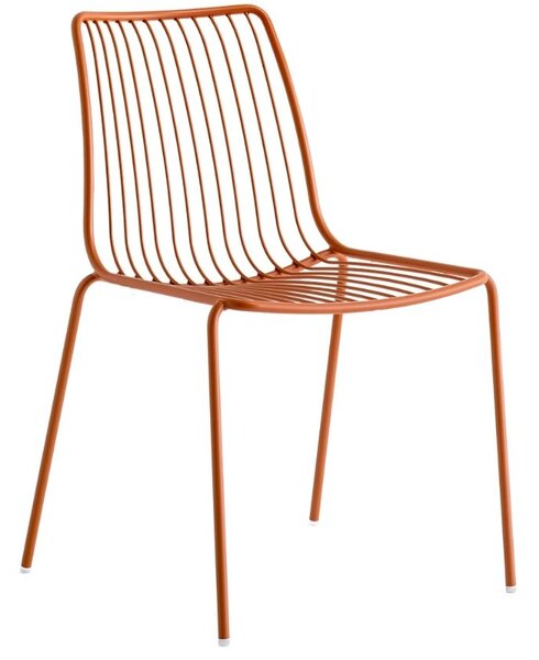 Pedrali Terakotově červená kovová zahradní židle Nolita 3651
