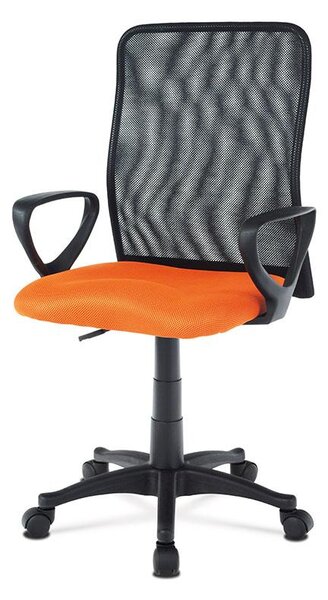 Kancelářská židle, látka MESH oranžová / černá, plyn.píst