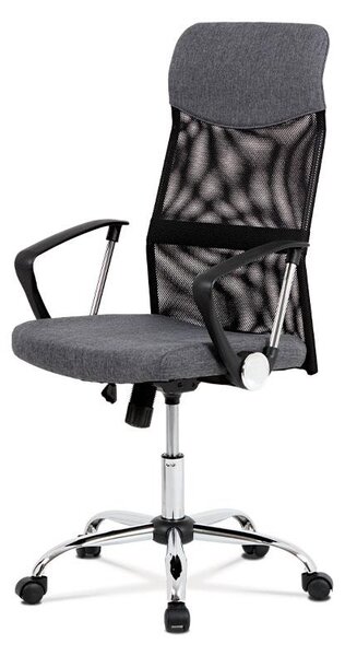 Kancelářská židle řady BASIC, potah šedá látka a černá síťovina MESH, houpací me
