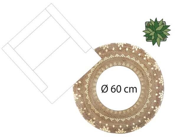 Koberec Isla, (fi) 115 cm, béžová