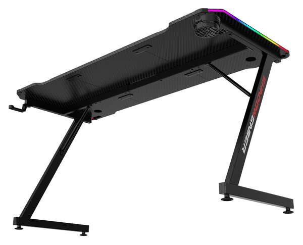 TZB Herní stůl SHADOW GAMER 2.0 140 cm LED RGB černý