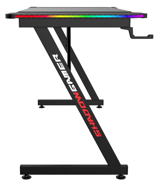 TZB Herní stůl SHADOW GAMER 2.0 140 cm LED RGB černý