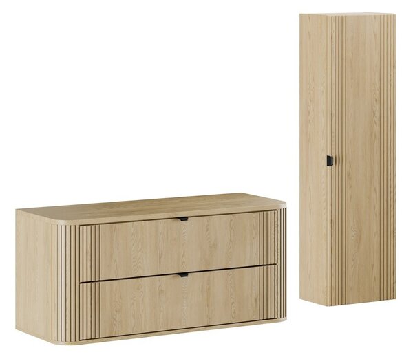 Comad Koupelnová sestava Ovalia se skříňkami 120 cm dub Cremona