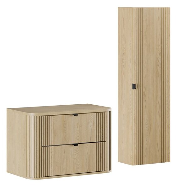Comad Koupelnová sestava Ovalia se skříňkami 80 cm dub Cremona
