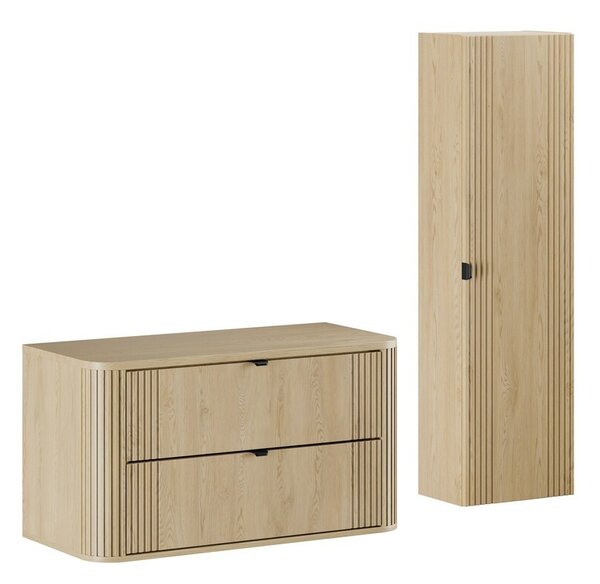 Comad Koupelnová sestava Ovalia se skříňkami 100 cm dub Cremona