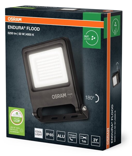 Venkovní reflektor ENDURA OSRAM 50 W, studená bílá