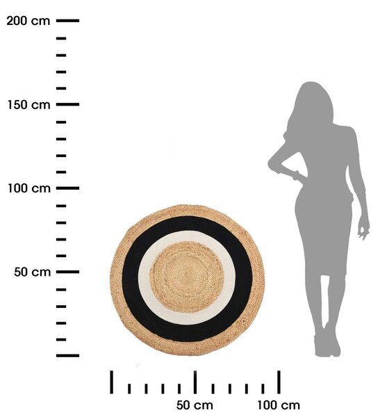 Koberec Ingrid, (fi) 90 cm, béžová/bílá/černá