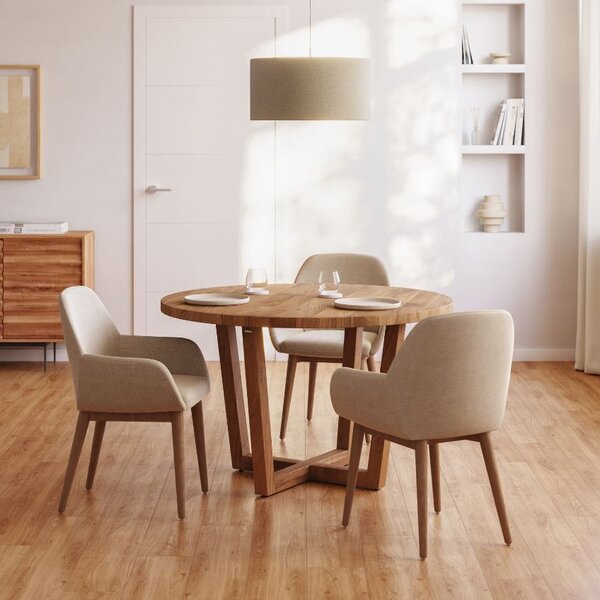 Hnědý akátový kulatý jídelní stůl Kave Home Nahla 120 cm