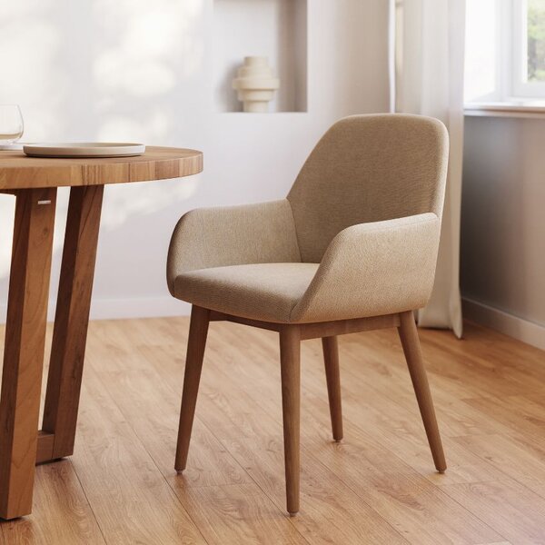 Hnědý akátový kulatý jídelní stůl Kave Home Nahla 120 cm