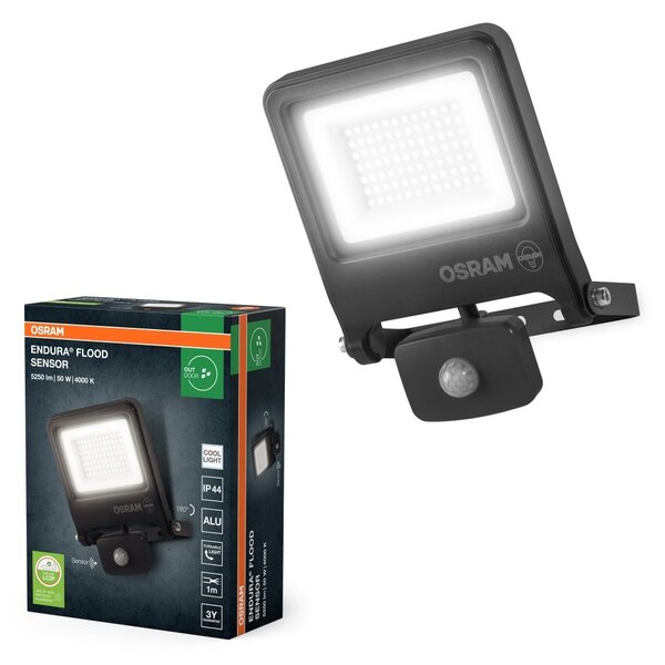 Venkovní reflektor ENDURA OSRAM 10 W se senzorem, studená bílá