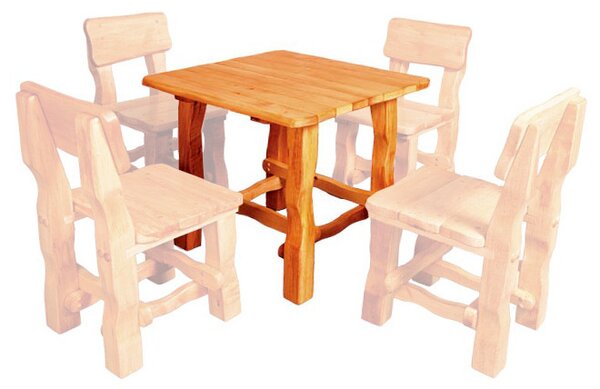 Drewmax MO213 stůl - Zahradní stůl z masivního olšového dřeva, lakovaný 80x80x75cm - Ořech