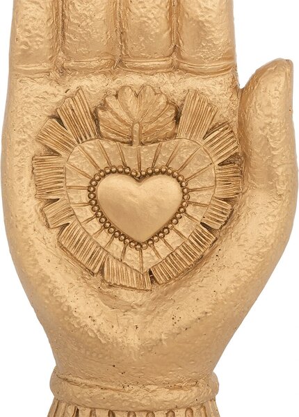 Dekorační soška Amira Heart, 16,5x7,5x3,5 cm, zlatá