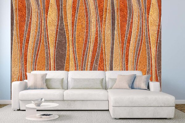 DIMEX | Vliesová fototapeta Podzimní vzor MS-5-1456 | 375 x 250 cm| červená, oranžová, hnědá