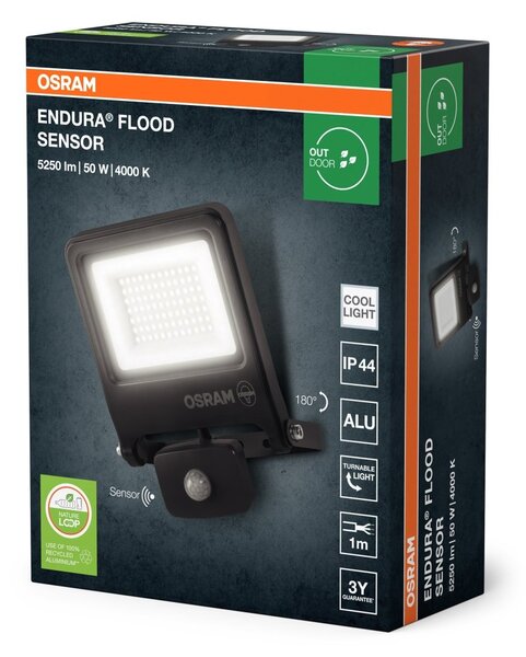 Venkovní reflektor ENDURA OSRAM 10 W se senzorem, studená bílá