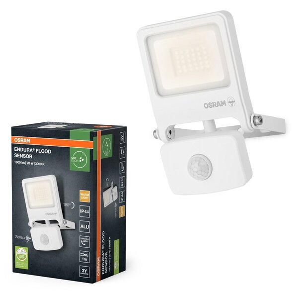 Venkovní reflektor ENDURA OSRAM 20 W se senzorem var. 3, teplá bílá