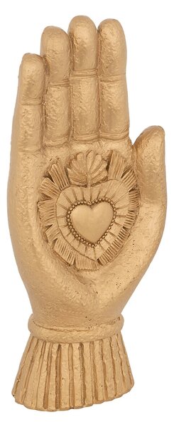 Dekorační soška Amira Heart, 16,5x7,5x3,5 cm, zlatá
