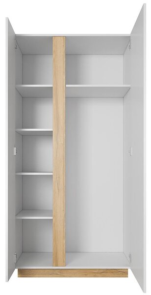 ARCO | šatní skříň 96 | 96,5 cm | bílá mat/lesk/dub grandson