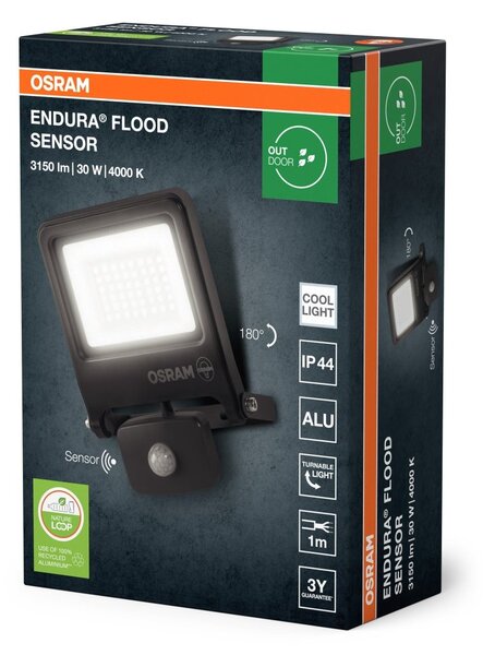 Venkovní reflektor ENDURA OSRAM 30 W se senzorem var. 2, studená bílá