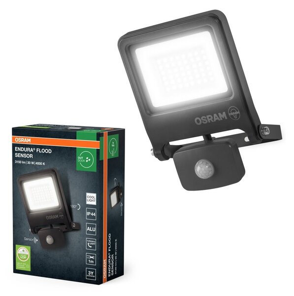 Venkovní reflektor ENDURA OSRAM 30 W se senzorem var. 2, studená bílá