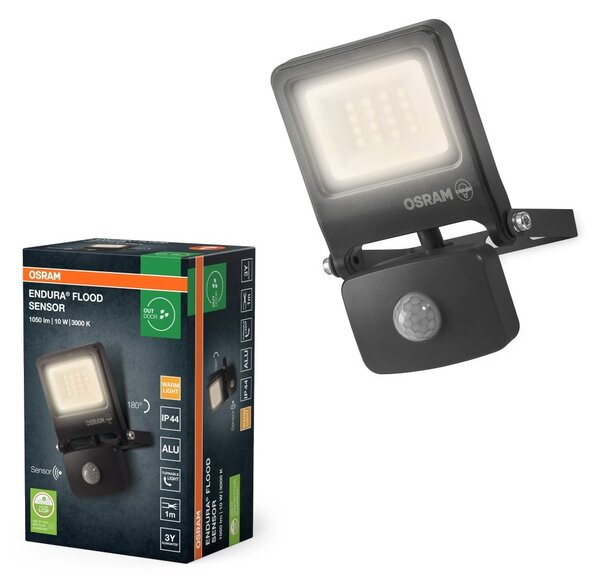 Venkovní reflektor ENDURA OSRAM 10 W se senzorem var. 2, teplá bílá