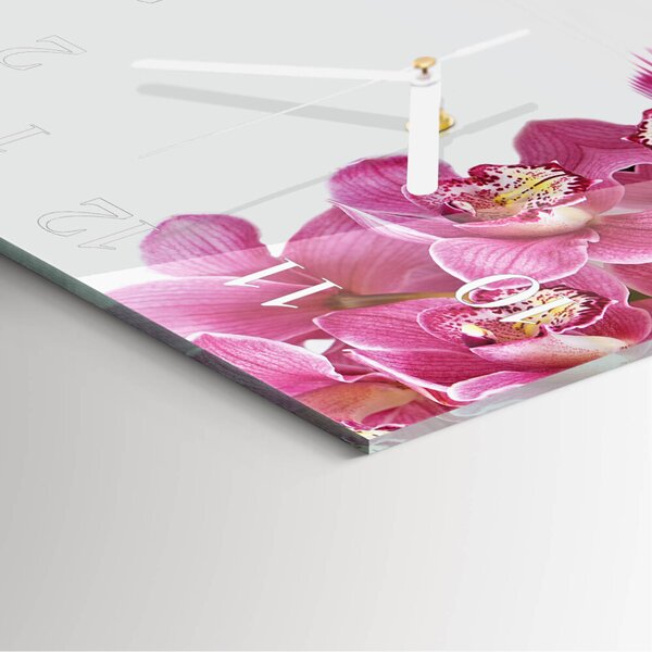 Skleněné hodiny Orchidej zskb-30x30-00081895