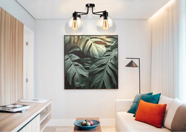 BERGE LED lustrové stropní svítidlo 4xE27 průhledná skleněná koule