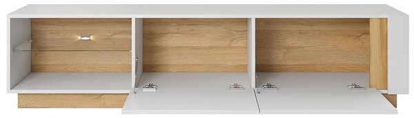 Obývací stěna ARCO | 5 dílů | 247,5 cm + 100x60 cm | bílá mat/lesk/dub grandson