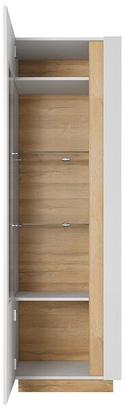 Obývací stěna ARCO | 5 dílů | 247,5 cm + 100x60 cm | bílá mat/lesk/dub grandson