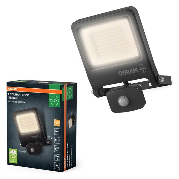 Venkovní reflektor ENDURA OSRAM 50 W se senzorem, teplá bílá