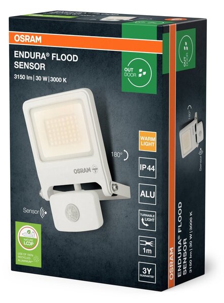 Venkovní reflektor ENDURA OSRAM 30 W se senzorem var. 4, teplá bílá