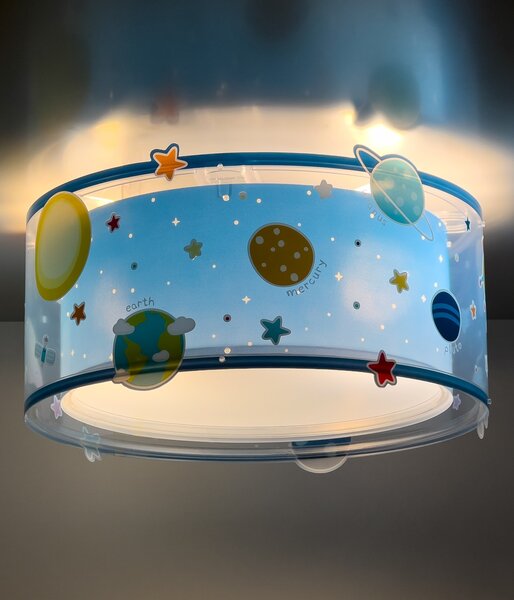 Dalber 41346 PLANETS - Dětské stropní svítidlo s planetami, fosforeskující + Dárek 2 x LED žárovka (Dětský lustr s motivem planet)