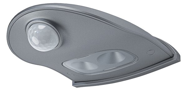 Šedé venkovní nástěnné LED světlo DOOR DOWN IP54 se senzorem OSRAM