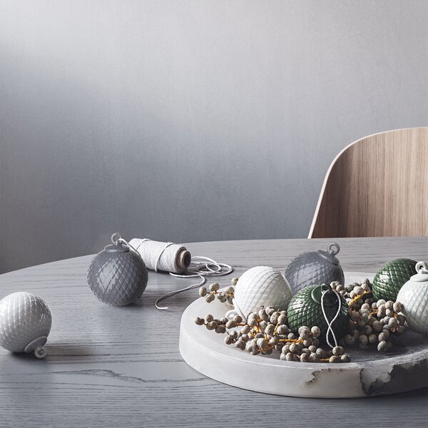 Lyngby Porcelæn Porcelánová baňka Rhombe - Dark Grey LP207