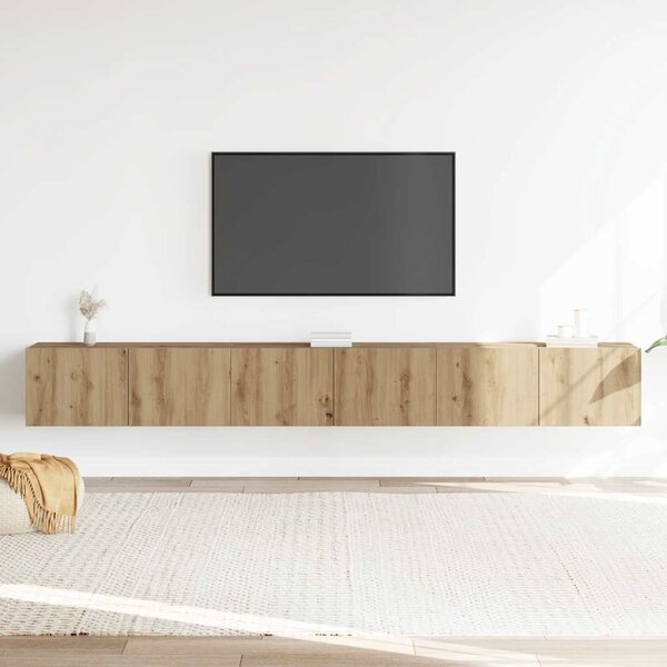 Sada 3 kusů nástěnné TV skříňka dub artisan kompozitní dřevo 3329204