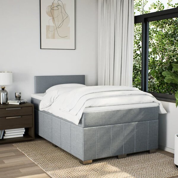 Box spring postel s matrací světle šedá 120x190 cm textil 3289300