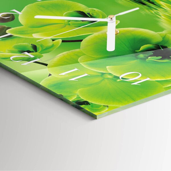 Skleněné hodiny Orchidej zskb-30x30-00085949