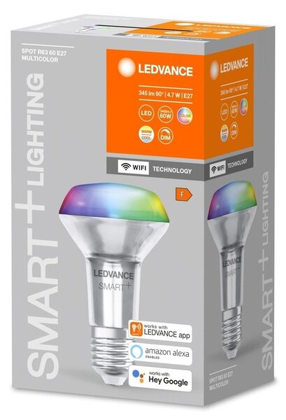 Chytrá stmívatelná WiFi LED žárovka E27 4,7 W SPOT R63 RGBW