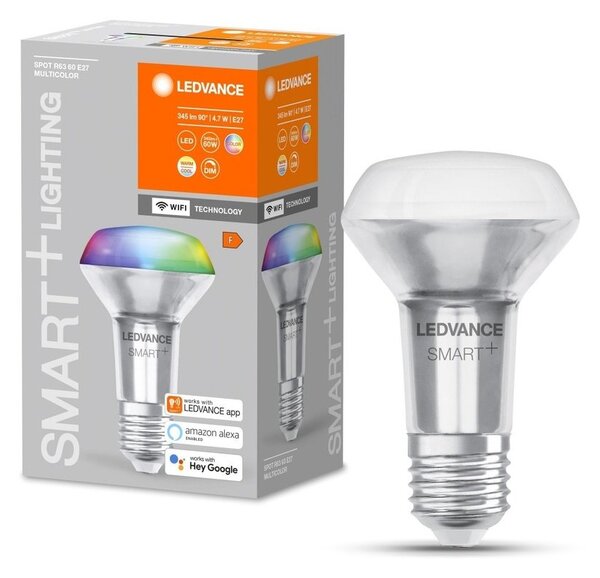 Chytrá stmívatelná WiFi LED žárovka E27 4,7 W SPOT R63 RGBW