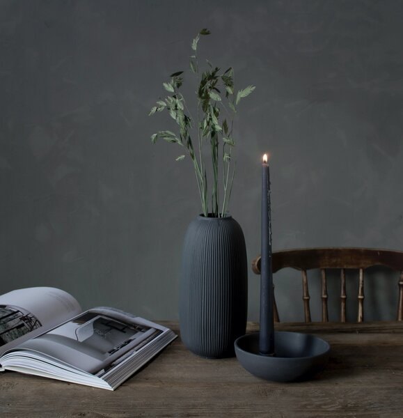Storefactory Scandinavia Keramický svícen Lidatorp L - Dark Grey SF102
