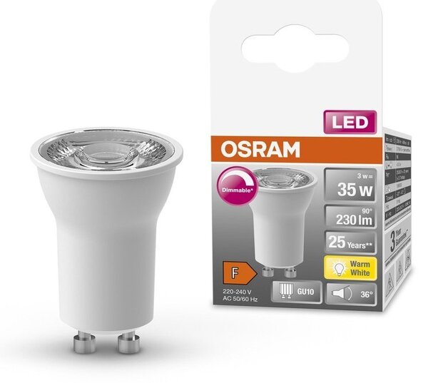 Stmívatelná LED bodovka GU10 STAR 3 W, teplá bílá