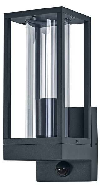 Rámované nástěnné svítidlo Endura Classic se senzorem, IP54, tmavě šedé