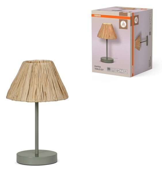 Dekorativní stolní lampa Raffia E27, zelená