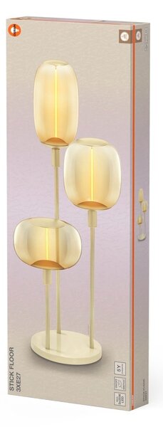 Béžová Dekorativní stojací lampa 3xE27