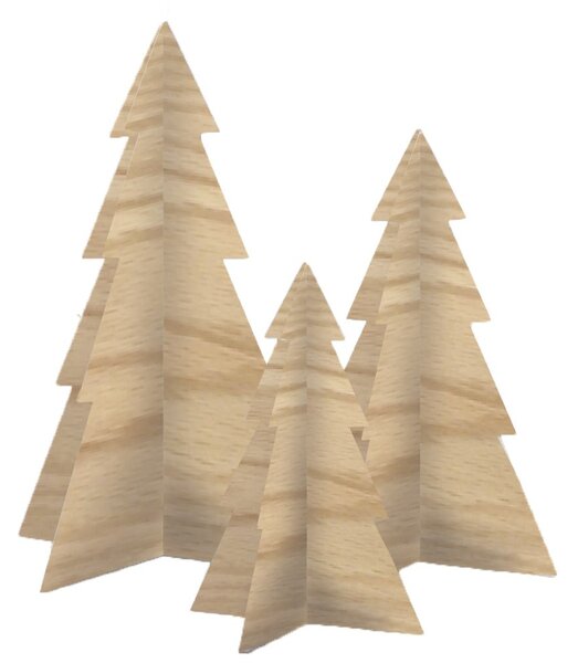 Felius Sada vánočních stromečků - dřevěná, 3ks FD145